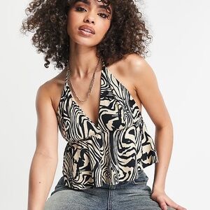 Zebra Print Halter Top